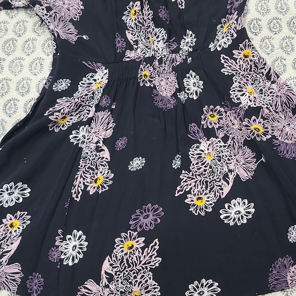 Free People Black and Purple Floral Mini Dress - Picture 11 of 15